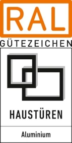 RAL Gütezeichen für Aluminium-Haustüren mit Logo und Zertifizierungszeichen